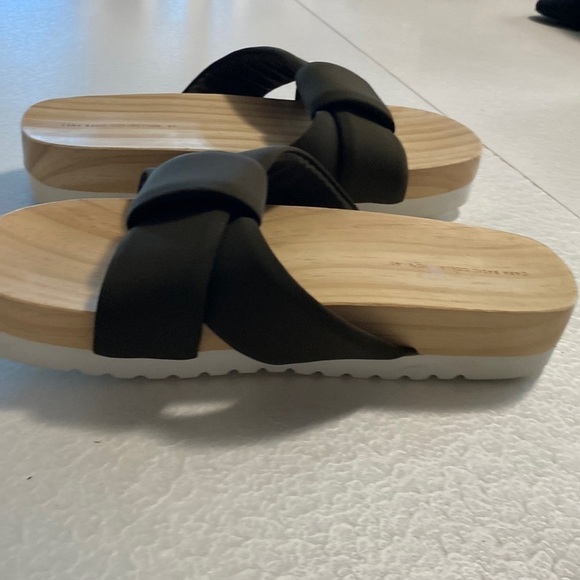 Zara Wooden Sole Cloth Slides Sz EU 41 US10 - Picture 5 of 11